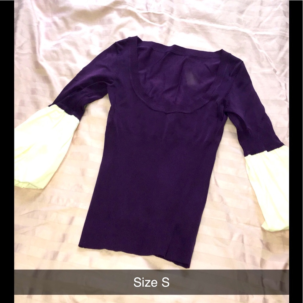 Purple puff sleeve shirt
